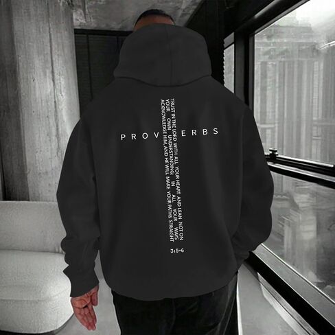 Christian Hoodies for Men Inspirational Religious Faith Cross Sweatshirts Vintage Bible Verse Graphic Hoodie Pullover in Saudi Arabia