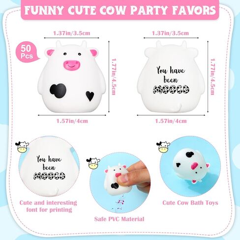 cholemy 50 مجموعة شكرًا لك هدايا بقرة ملهمة لقد تم Mooed لعبة الحمام Moo Moo Cows هدية تقدير الموظف لزملاء العمل في المزرعة وحفلات البقر وحفلات استقبال المولود الجديد هدية عيد الميلاد للطلاب in Saudi Arabia