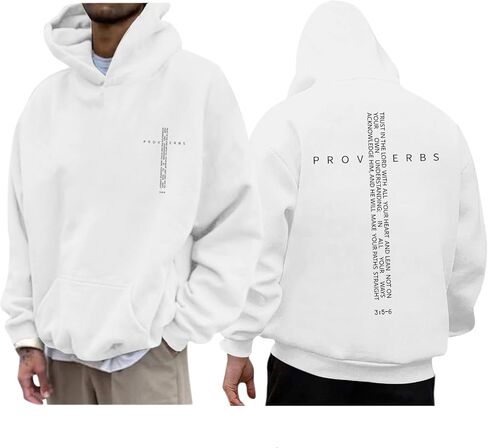 Christian Hoodies for Men Inspirational Religious Faith Cross Sweatshirts Vintage Bible Verse Graphic Hoodie Pullover in Saudi Arabia
