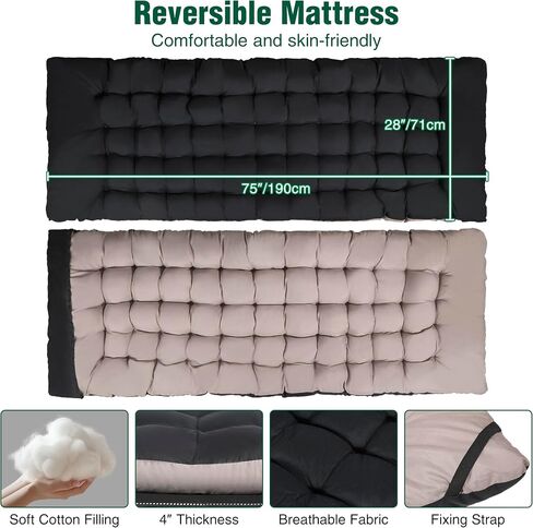 REDCAMP 28" Extra Wide Heavy Duty Camping Cots with Thicker Cot Pads for Adults, Foldable Sturdy Portable Sleeping Cot for Camping or Office, Grey & Grey Pad in Saudi Arabia