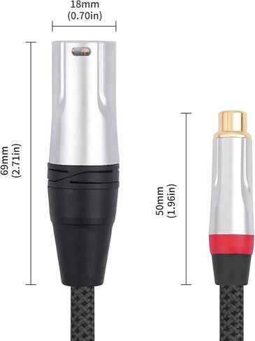 2 حزمة 1FT RCA أنثى إلى 3Pin XLR أنثى متوازنة إلى كابل الصوت غير المتوازن؛ عائلة XLR متوازنة إلى كابل أنثى RCA غير متوازن لمضخم الطاقة، خلاط، مشغل الصوت in Kuwait