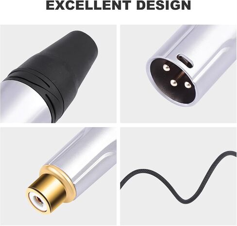 2 حزمة 1FT RCA أنثى إلى 3Pin XLR أنثى متوازنة إلى كابل الصوت غير المتوازن؛ عائلة XLR متوازنة إلى كابل أنثى RCA غير متوازن لمضخم الطاقة، خلاط، مشغل الصوت in Kuwait