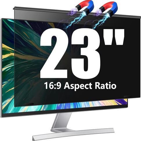 Magnetic Computer Privacy Screen Filter 27 inch for 16:9 Widescreen Monitor Desktop PC, 27in Hanging Removable Anti Blue Light Glare Eye Protection Shield, Anti Spy Screen Protector Panel in Saudi Arabia