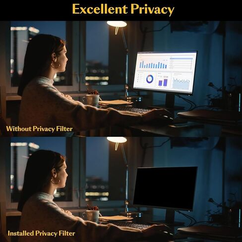 Magnetic Computer Privacy Screen Filter 27 inch for 16:9 Widescreen Monitor Desktop PC, 27in Hanging Removable Anti Blue Light Glare Eye Protection Shield, Anti Spy Screen Protector Panel in Saudi Arabia