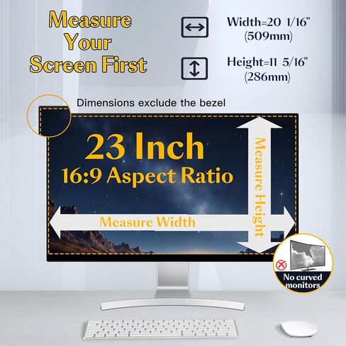 Magnetic Computer Privacy Screen Filter 27 inch for 16:9 Widescreen Monitor Desktop PC, 27in Hanging Removable Anti Blue Light Glare Eye Protection Shield, Anti Spy Screen Protector Panel in Saudi Arabia