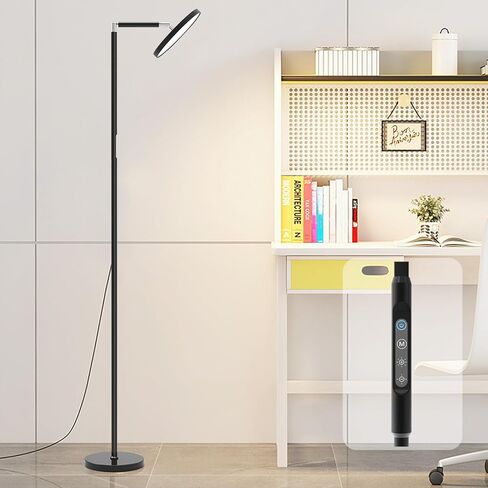 Modern Eye-Care LED Floor Lamp,72" White Standing Lamps with Remote & Touch Control, 18W Tall Torchiere Bright Lamp for Bedroom,Office,Living Room in Kuwait