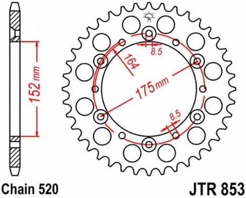 JT Sprockets JTR853.50 50T Steel Rear Sprocket black 50 Tooth/520 Pitch 1 in Saudi Arabia