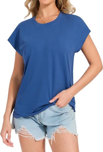 1/4 Pack Women Cap Sleeve Tops Tops Tops Tops Tops Tops Tops Tops Tops Disual Dasy Fashion T Shirts Spring Trendy 2025 in Kuwait