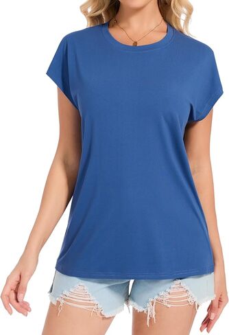 1/4 Pack Women Cap Sleeve Tops Tops Tops Tops Tops Tops Tops Tops Tops Disual Dasy Fashion T Shirts Spring Trendy 2025 in Kuwait