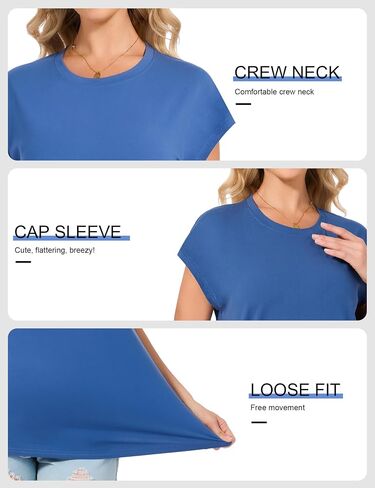 1/4 Pack Women Cap Sleeve Tops Tops Tops Tops Tops Tops Tops Tops Tops Disual Dasy Fashion T Shirts Spring Trendy 2025 in Kuwait