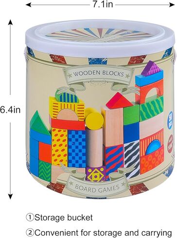 Counting Sorting Cube Blocks, 102 Pack 1 Inch Colorful Square Wooden Blocks, Colored Unfinished Wood Building Block, Puzzle Making and DIY Craft Stacking Blocks Toys for Kids Adults Classroom in Kuwait