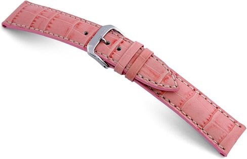 RIOS1931 New Orleans - Genuine Embossed Leather Watch Band with Gator Print and White Stitching in Kuwait