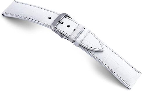 RIOS1931 New Orleans - Genuine Embossed Leather Watch Band with Gator Print and White Stitching in Kuwait