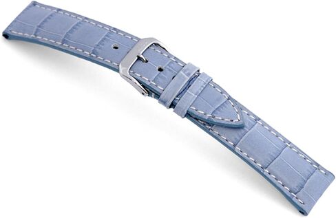 RIOS1931 New Orleans - Genuine Embossed Leather Watch Band with Gator Print and White Stitching in Kuwait