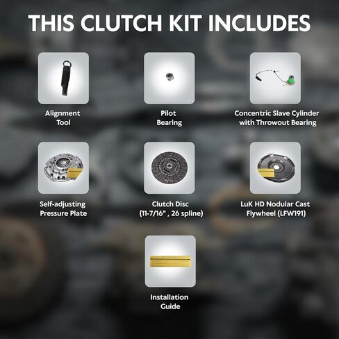 مجموعة Luk Clutch Kit مع أسطوانة العبيد ودولة الموازنة لعام 2005-13 Corvette C6 6.0L LS2 ، 6.2L LS3 ، 7.0L LS7 ، Z06 - توفر الأداء المحسّن والمتانة - مع ضمان العلامة التجارية لمدة 12 شهرًا in Saudi Arabia