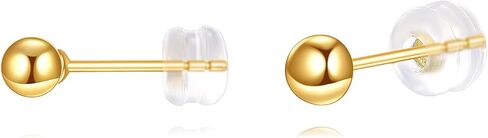 KECHO 18K Real Yellow Gold Ball Stud Earrings Solid Gold Ball Stud Earrings for Women in Saudi Arabia