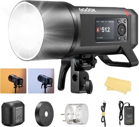فلاش Godox AD600Pro II Strobe Flash 40W ثنائي اللون ضوء النمذجة TTL 600Ws فلاش ستروب خارجي 2600mAh 2.4G 1/8000 HSS 0.01~0.9s وقت إعادة التدوير لكاميرات Canon Sony Nikon Fujifilm Fuji Olympus Panasonic in Saudi Arabia