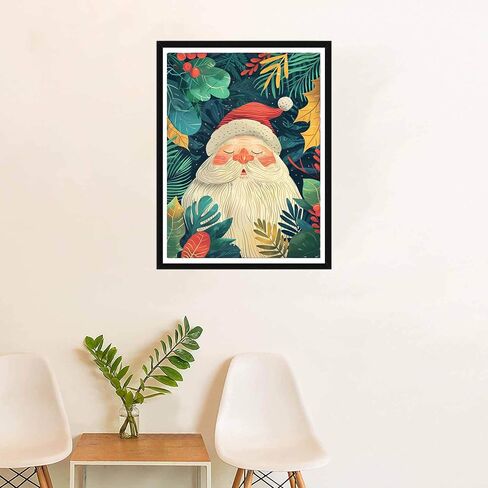 Skryuie 5D Santa Claus Diamond Painting Kits 16 × 20 بوصة - مجموعات فن الماس DIY للبالغين عيد الميلاد ، تدريبات مستديرة كاملة - غرزة Crystal Cross - Carns Craft for Wall & Office Decor in Kuwait