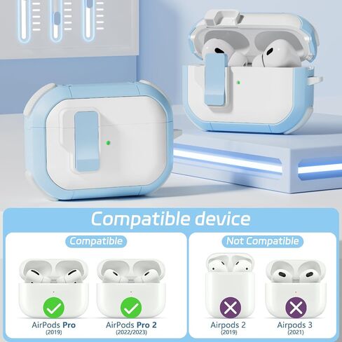 حافظة لجهاز AirPods Pro الجيل الثاني/الأول مع مجموعة أدوات تنظيف، حافظة قفل آمنة Ekoonpft لهاتف Apple Airpod Pro 2&1 Gen مع حزام معصم من السيليكون وسلسلة مفاتيح حلوى لطيفة للنساء، أرجواني in Saudi Arabia