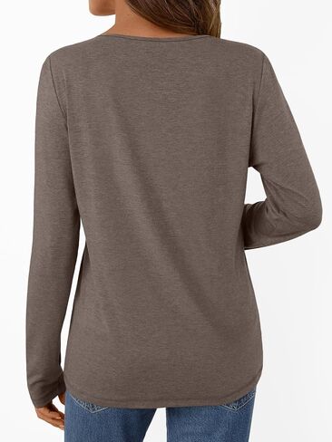 AUTOMET Womens Long Sleeve Tops T Shirts V Neck Casual Top Comfortable Shirt Soft Basic Tees Women Blouses in Saudi Arabia