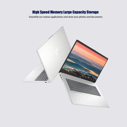 HP 17 Laptop, 17.3" FHD Display, 32GB RAM, 1TB SSD, AMD Ryzen 5 Processor(Beats i7-1165G7, Up to 4.3GHz), Webcam, Numeric Keypad, Long Battery Life, Windows 11 Home, Alpacatec Accessories, Silver in Saudi Arabia