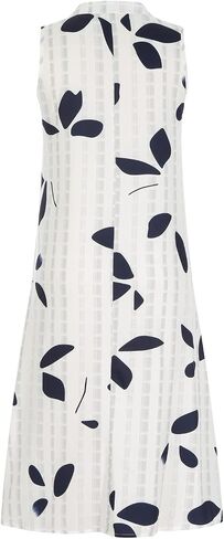 Women Casual Summer Stripe Button V Neck Sleeveless Pocket Holiday Dress Floral Sundress Midi Dress in Saudi Arabia