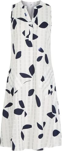 Women Casual Summer Stripe Button V Neck Sleeveless Pocket Holiday Dress Floral Sundress Midi Dress in Saudi Arabia