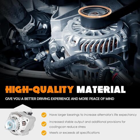 70AMP NEW CONPLYATOR 3.4L متوافق مع Toyota V6 لـ Tacoma 1997-1999 ، Tundra 2000-2002 ، T100 Pickup 1997 1998 ، 4Runner 1996-1998 ، CW 12V ، PLATES و0158 400-52078 27060-62180 ، 27060-62190 in Kuwait
