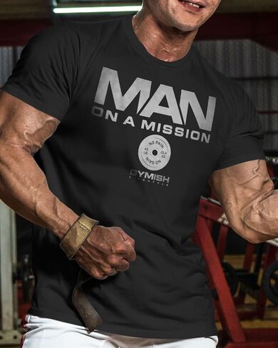 Man on Mission Workout Shirts for Men, Motivational Gym Funny Lifting T-Shirts in Saudi Arabia