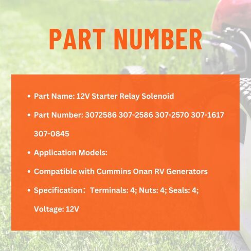 12V 4 Terminals 3072586 STARTER SLENOID RELAY 12V استبدال Cummins Onan RV مولدات 307-2586 in Saudi Arabia