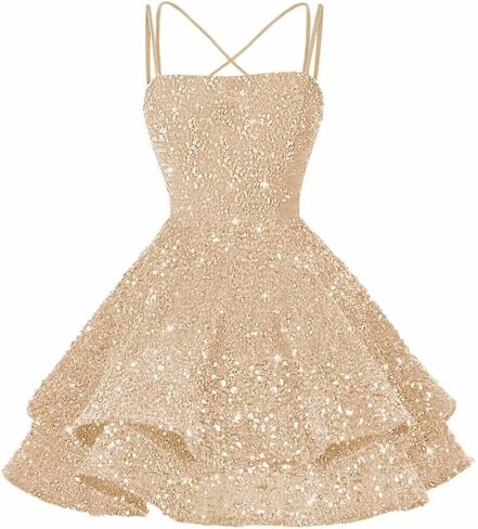 Sequin Short Square Neck Homecoming Dress for Teen Sparkly Prom Dress Sweet 16 Photo Shoot Cocktail Gowns RO205 in Saudi Arabia