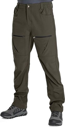 Mens Winter Snow Pants, Fleece Lined Waterproof Insulated Men's Ski Pants For Cold Weather, Outdoor Soft-Shell Snowboard Pant in Saudi Arabia
