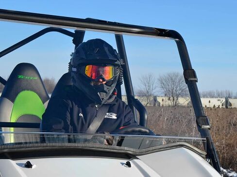 SuperATV Heavy-Duty Full Windshield for 2016+ Kawasaki Teryx 800 / 4 800 / 2021+ Teryx S / Teryx S 4 | Rattle-Free Fit |1/4" Thick Clear Polycarbonate that is 250x Stronger than Glass | USA Made in Saudi Arabia