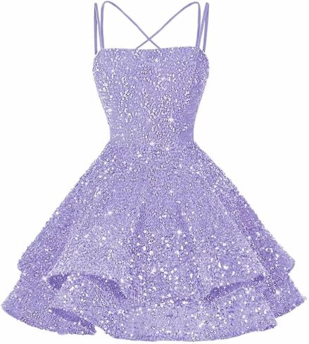 Sequin Short Square Neck Homecoming Dress for Teen Sparkly Prom Dress Sweet 16 Photo Shoot Cocktail Gowns RO205 in Saudi Arabia