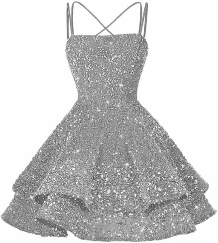 Sequin Short Square Neck Homecoming Dress for Teen Sparkly Prom Dress Sweet 16 Photo Shoot Cocktail Gowns RO205 in Saudi Arabia