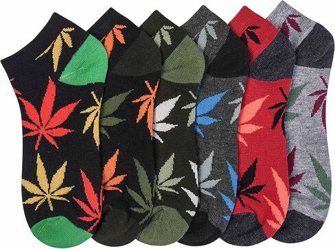 12 Pairs Novelty 420 Gift Socks Smoker Leaf Pot Ankle Casual Low Cut Men 9-11 in Saudi Arabia