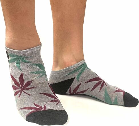 12 Pairs Novelty 420 Gift Socks Smoker Leaf Pot Ankle Casual Low Cut Men 9-11 in Saudi Arabia