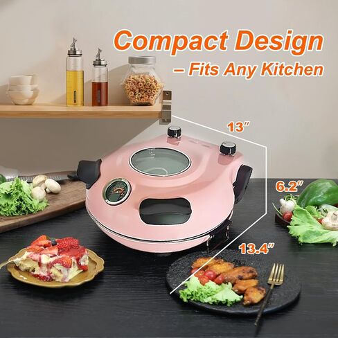 فرن البيتزا، فرن بيتزا كهربائي 12 بوصة، آلة صنع البيتزا بفرن البيتزا الحجري للمنزل مع مجاديف بيتزا خشبية وقطاعة بيتزا وقفازات in Kuwait