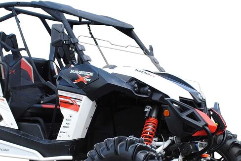 SuperAtv Hight-Duty Half Windshield لـ Can-Am Maverick (انظر التركيب) | دافئ ، نوم خالية من الحشرجة | 1/4 "سميك داكن البولي كربونات 250 مرة أقوى من الزجاج | الولايات المتحدة الأمريكية مصنوعة in Saudi Arabia