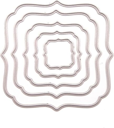 Arbuya 6pcs/Set Diffrent Size Stiched Nesting Irregular Rectangular Frame Dies Rectangle Cutting Dies for Card Making and Scrapbooking Paper Crafts in Kuwait