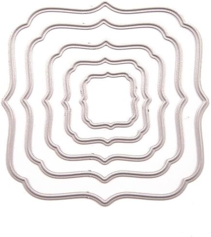 Arbuya 6pcs/Set Diffrent Size Stiched Nesting Irregular Rectangular Frame Dies Rectangle Cutting Dies for Card Making and Scrapbooking Paper Crafts in Kuwait