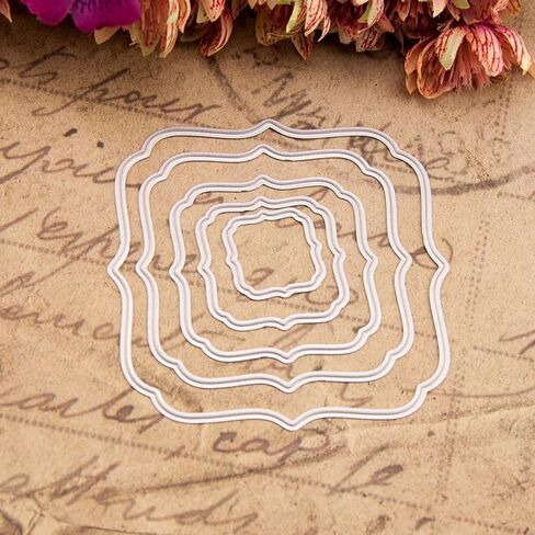 Arbuya 6pcs/Set Diffrent Size Stiched Nesting Irregular Rectangular Frame Dies Rectangle Cutting Dies for Card Making and Scrapbooking Paper Crafts in Kuwait