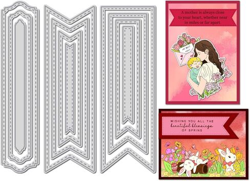 Arbuya 6pcs/Set Diffrent Size Stiched Nesting Irregular Rectangular Frame Dies Rectangle Cutting Dies for Card Making and Scrapbooking Paper Crafts in Kuwait