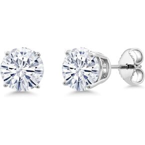 Gem Stone King 2.00 Cttw Moissanite Stud Earrings For Women Men In 925 Sterling Silver | Round 6.5MM in Saudi Arabia