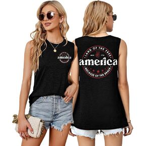 American Flag Tank Tops Women Sunglass Graphic Tees Shirts Casual Sleeveless 4th of July Shirt Tops in Saudi Arabia