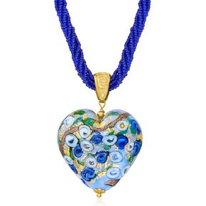 روس سايمونز الإيطالي متعدد الألوان قلادة قلادة القلب Murano Heart Pendant في الذهب 18kt على الجنيه الاسترليني in Kuwait