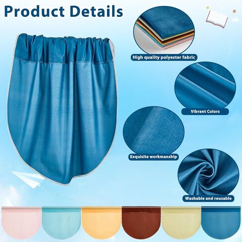 GISGFIM 6 PCS School Classroom Stretains Dark to School Stretains Easy تثبيت ديكور فصول دراسية ملونة للرعاية النهارية في غرفة النوم الأولية غرفة المعيشة 21 "× 24" (الظلام) in Saudi Arabia