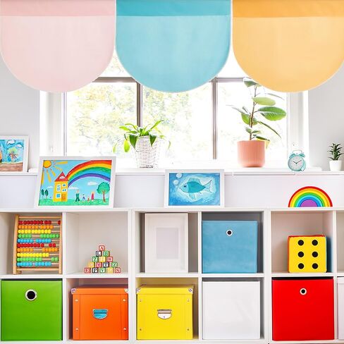 GISGFIM 6 PCS School Classroom Stretains Dark to School Stretains Easy تثبيت ديكور فصول دراسية ملونة للرعاية النهارية في غرفة النوم الأولية غرفة المعيشة 21 "× 24" (الظلام) in Saudi Arabia