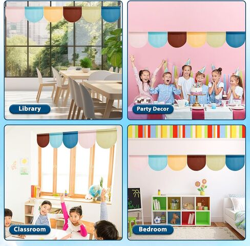GISGFIM 6 PCS School Classroom Stretains Dark to School Stretains Easy تثبيت ديكور فصول دراسية ملونة للرعاية النهارية في غرفة النوم الأولية غرفة المعيشة 21 "× 24" (الظلام) in Saudi Arabia