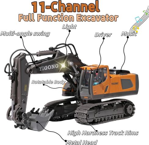 9-Channel Metal 1:16 RC Bulldozer with Lights and Sound - Remote Control Heavy Equipment Construction Vehicles Dozer Toys for Adults Kids Boys Ages 6 7 8 9 10 11 12 in Saudi Arabia